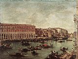 Guardi Paintings - The Grand Canal at the Fish Market (Pescheria) by Francesco Guardi